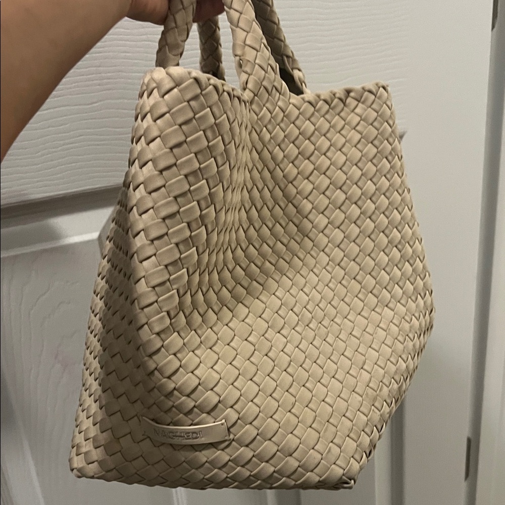Naghedi Woven Beige Tote Bag